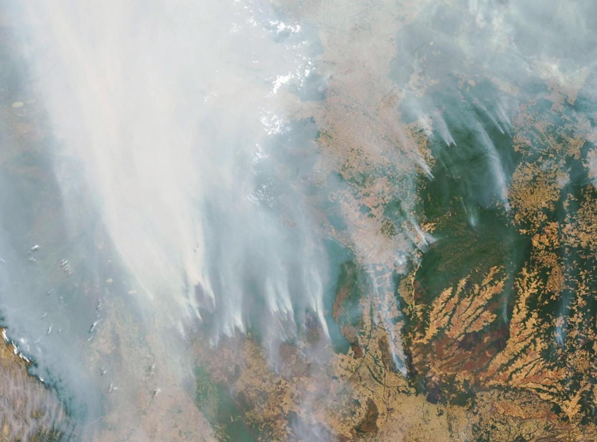 Imagen de un incendios en la Amazonía