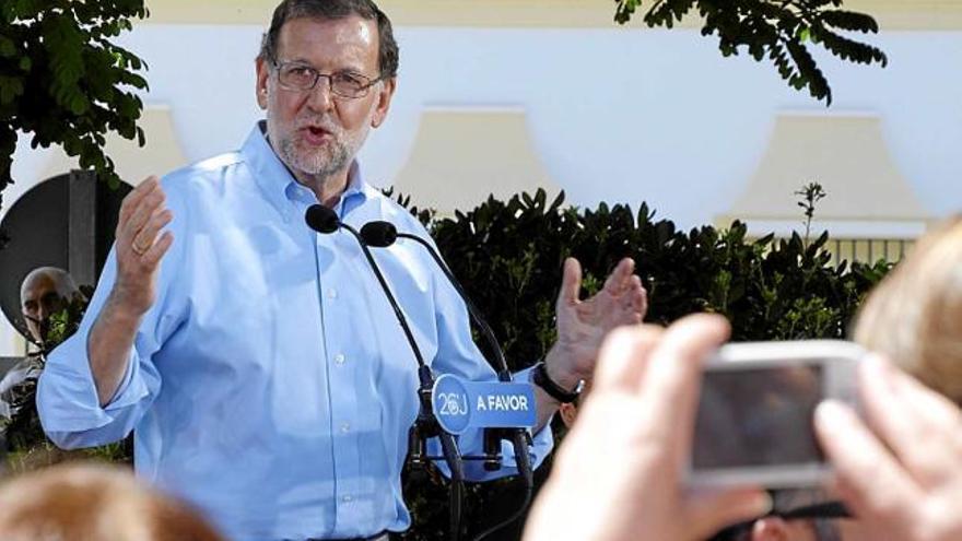 El president en funcions Mariano Rajoy, ahir