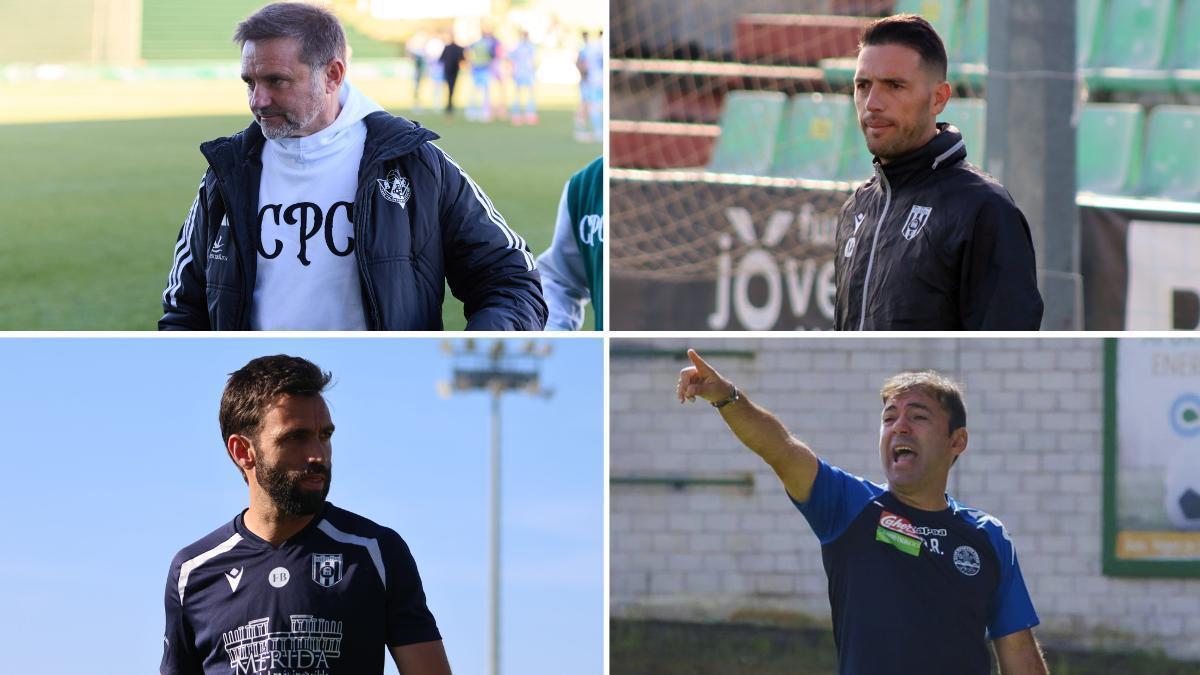 De izquierda a derecha, Julio Cobos (Cacereño), David Rocha (Extremadura), Fran Beltrán (Mérida) y Rai Rosa (Coria).