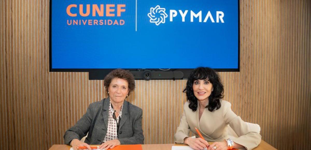 Por la izquierda, Ana I. Fernández, rectora de Cunef, e Inmaculada López del Pozo. |