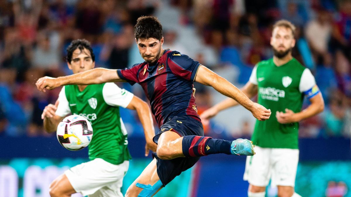 Melero, en el partido contra el Huesca