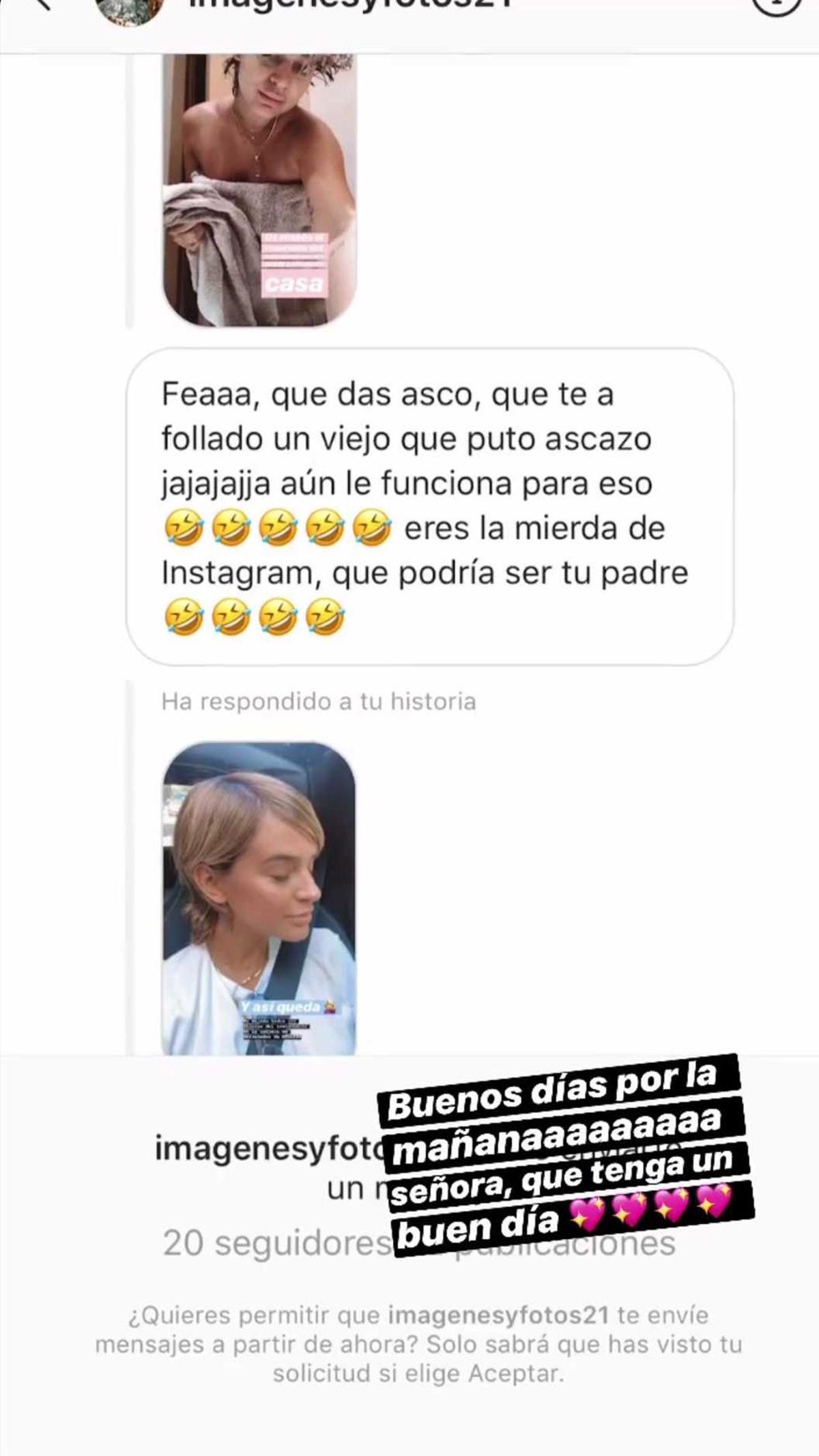 Captura de los insultos a Laura Escanes