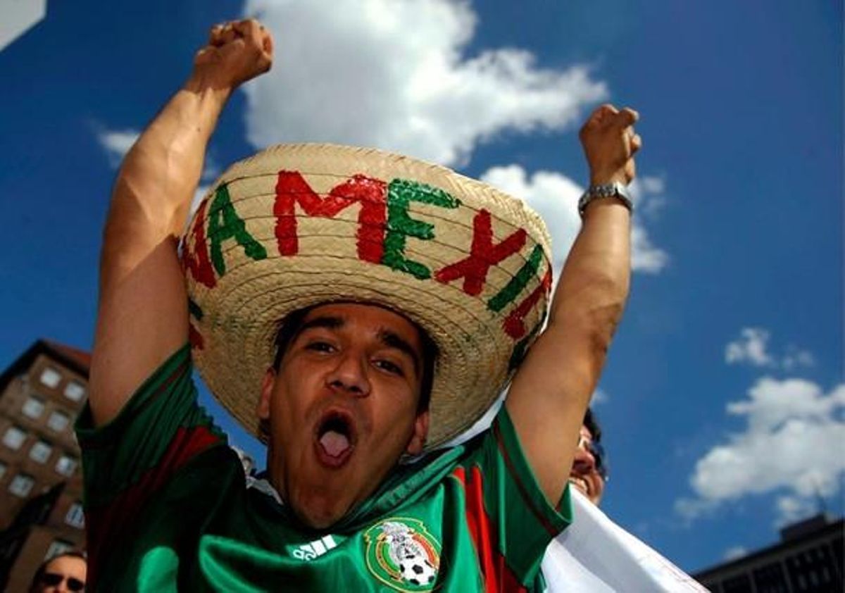 Un mexicà, eufòric, abans d’empatar 1-1 amb Sud-àfrica.