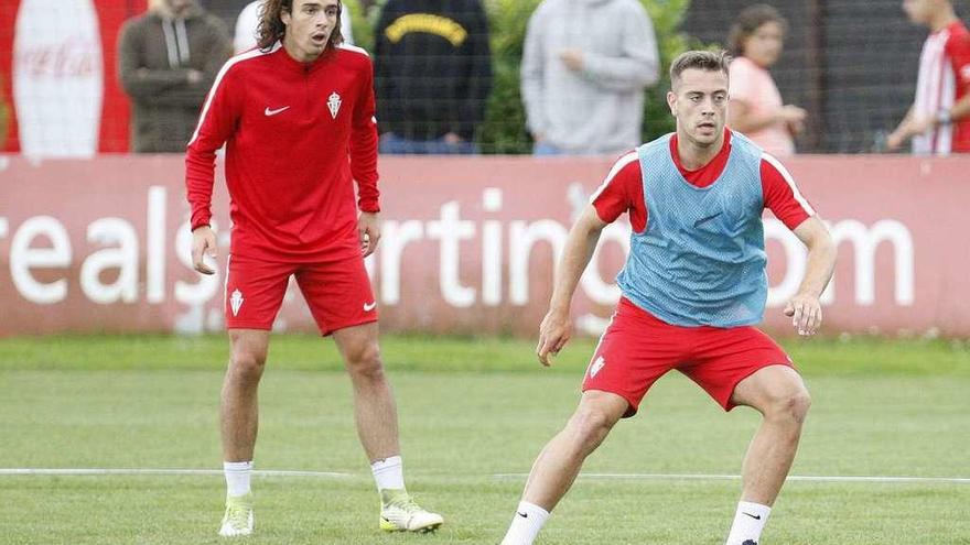 Juan Rodríguez, a la derecha, y Pelayo en un entrenamiento.