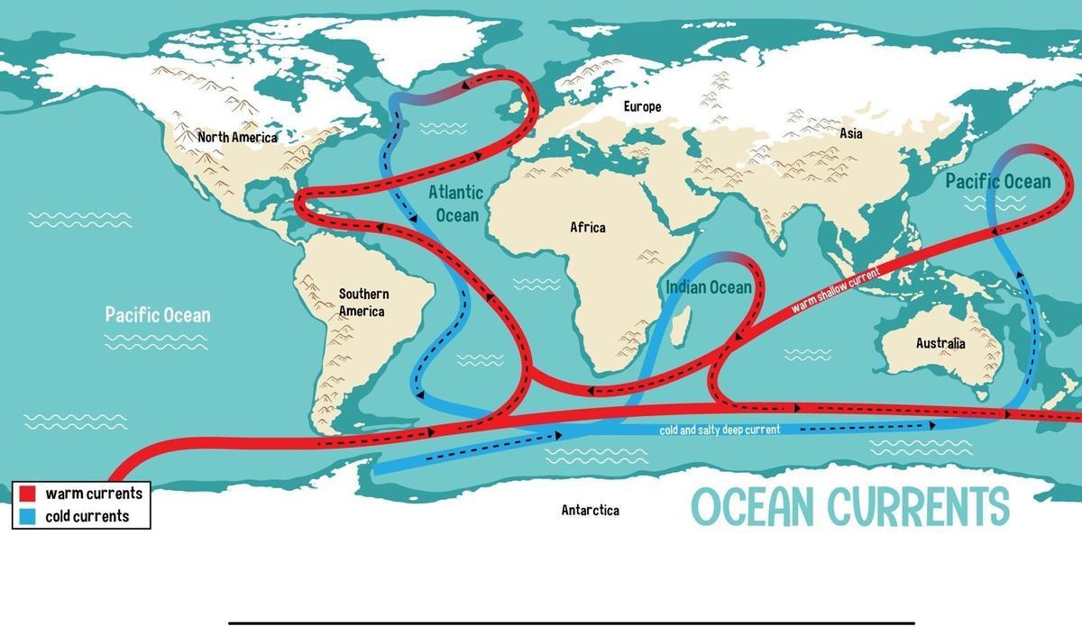 Todas las corrientes oceánicas están relacionadas