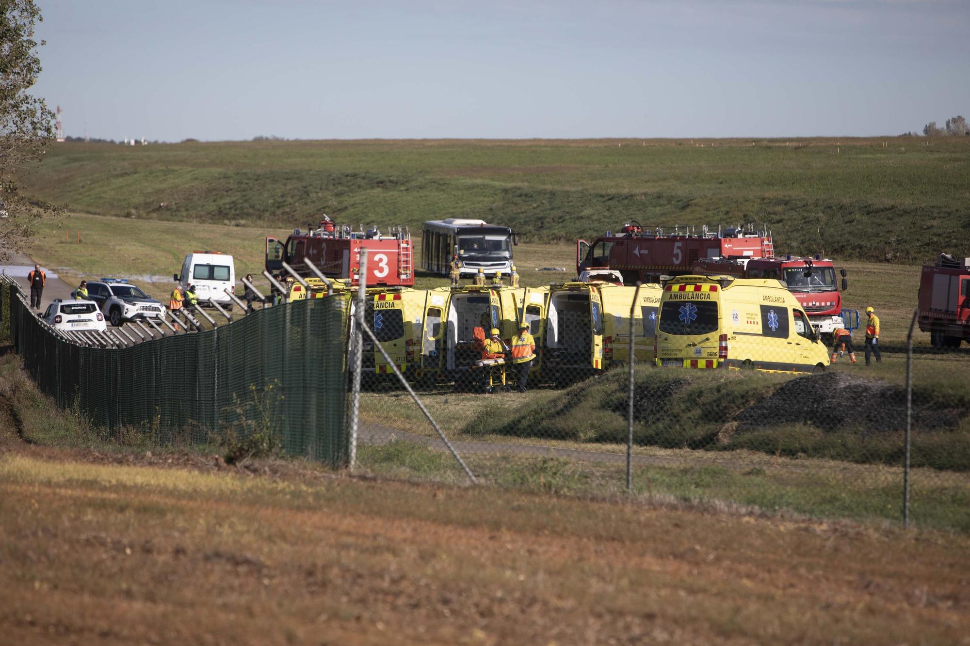 Simulacre d'accident aeri a l'aeroport de Girona