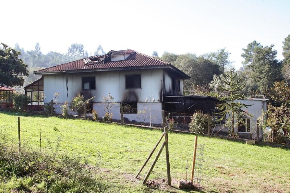 Así ha quedado la casa que ardió el jueves en Berres