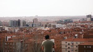 Vistas de Vallecas y Méndez Álvaro, al fondo, desde el Cerro del Tío Pío.