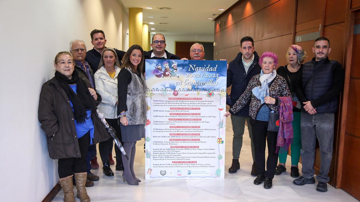 Cartel de presentación de los festejos de Navidad del distrito de Campanillas