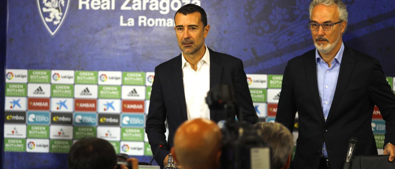 Juan Carlos Carcedo y Miguel Torrecilla, en la presentación del entrenador.