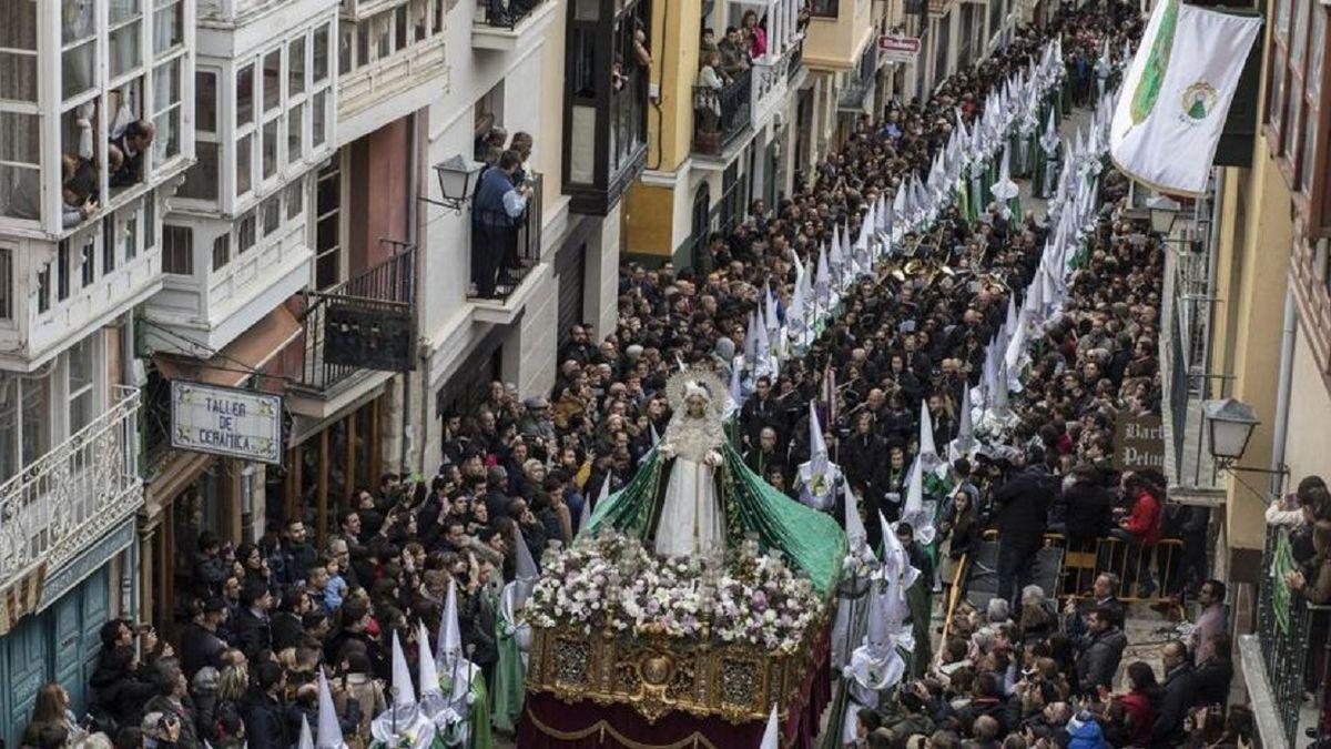 Una imagen de La Esperanza durante una procesión en Zamora antes de la pandemia.