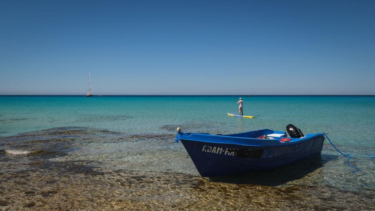 Una de las pateras llegadas este verano a la costa de Formentera