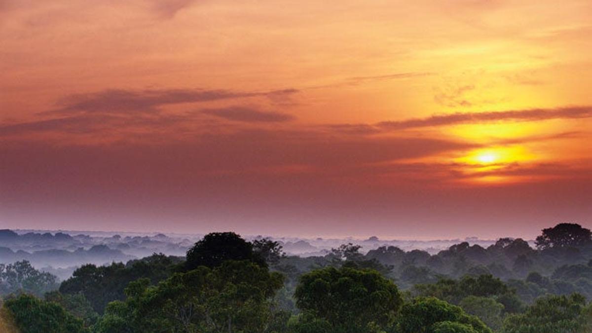 Amanecer sobre el Amazonas.