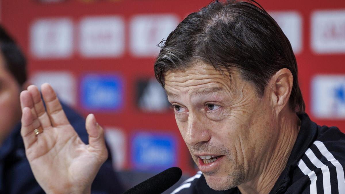 Matías Almeyda, en la rueda de prensa previa al Getafe