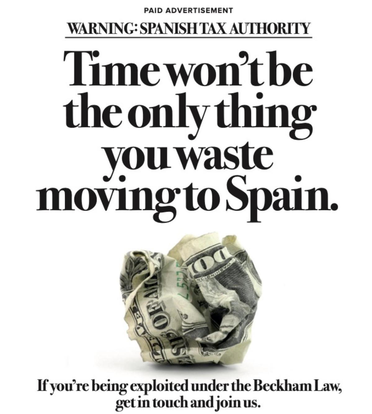 Fragmento del anuncio publicado el 1 de febrero de 2025 en 'The Wall Street Journal'.