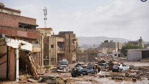 Daños materiales por las inundaciones en la ciudad de Derna, en el este de Libia, a causa del paso de la tormenta Daniel