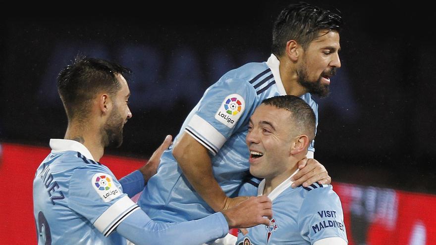 Celebración en el partido del Celta contra el Alavés esta temporada