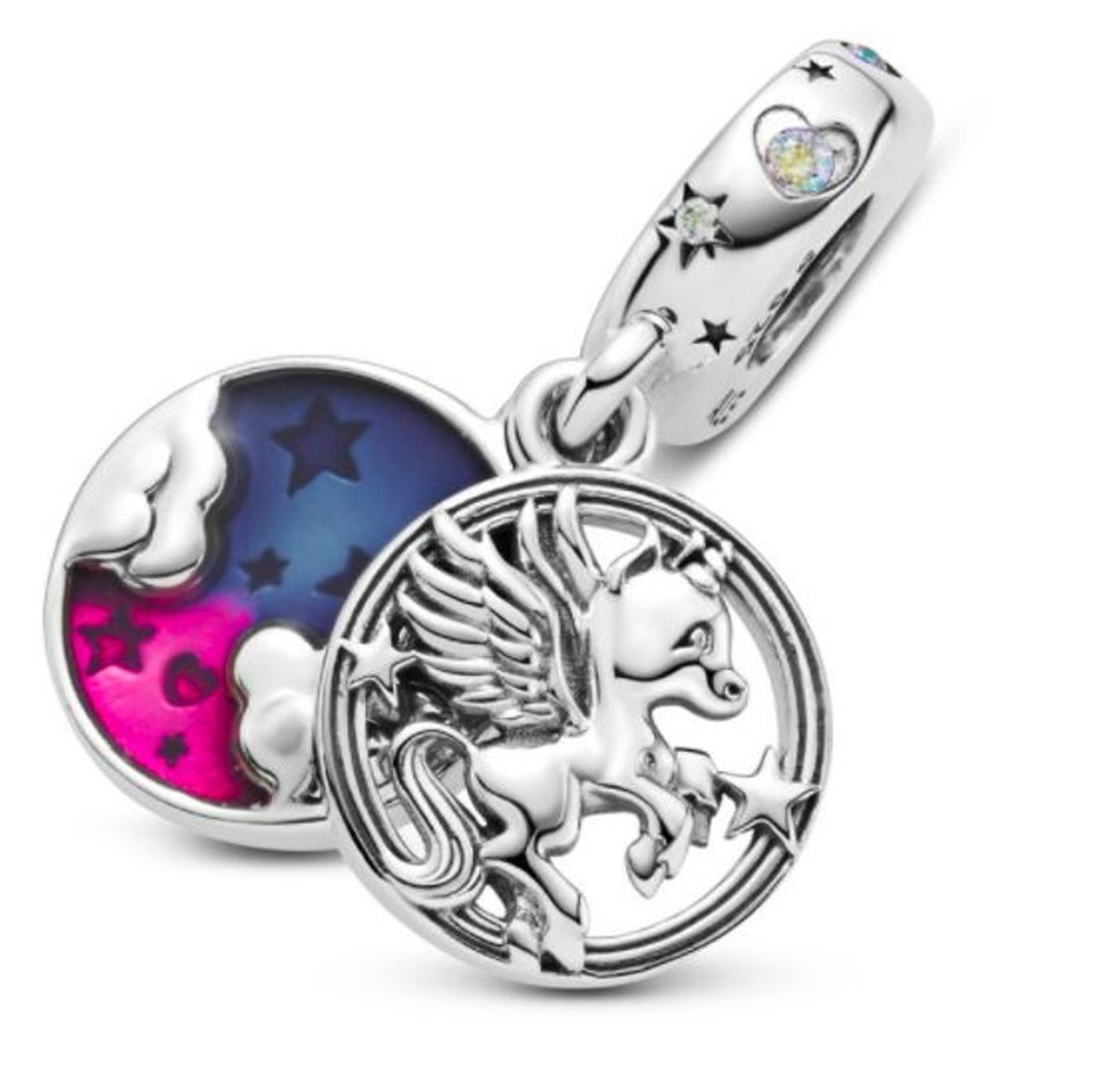 Charm colgante en plata de ley Unicornio Mágico