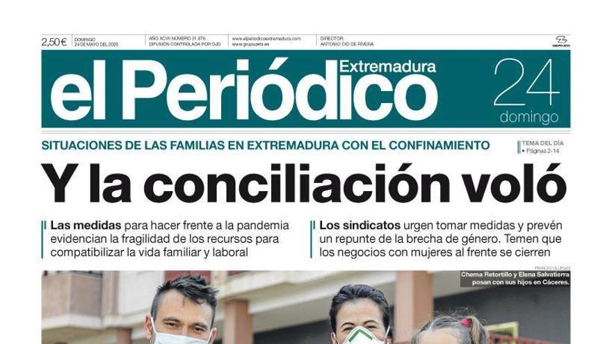 Esta es la portada de EL PERIÓDICO EXTREMADURA correspondiente al día 24 de mayo del 2020