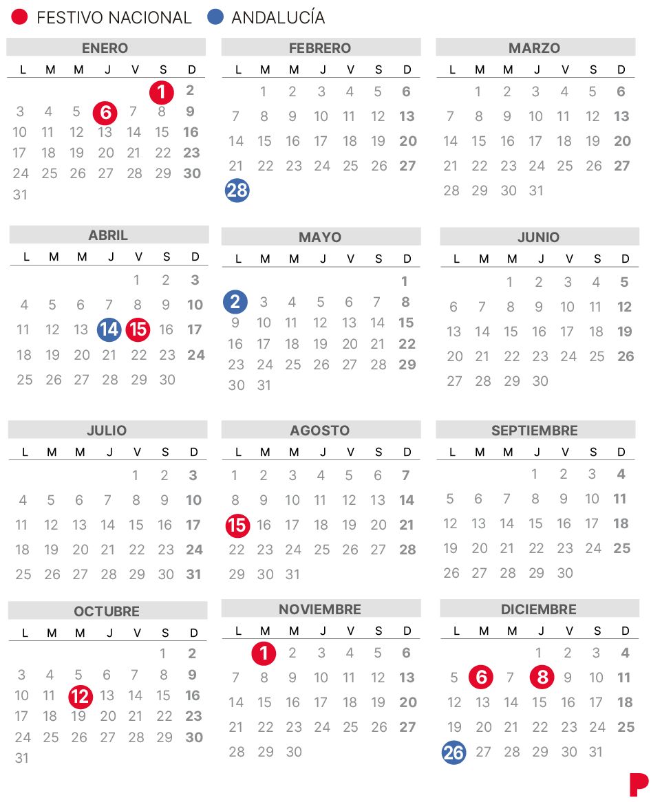 Calendario laboral Andalucía 2022