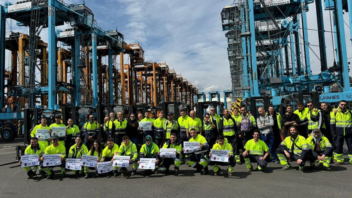 Paro de los estibadores en el Puerto de Barcelona.