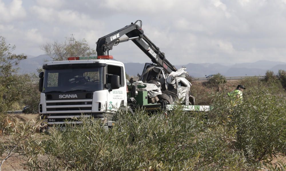 Atasco por un accidente en la autopista de Inca