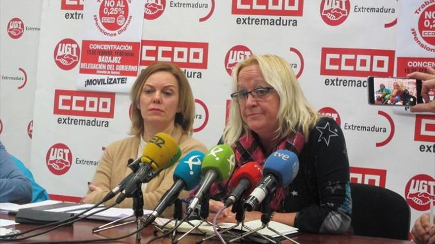 CCOO y UGT Extremadura llaman a movilizarse por un trabajo y pensiones dignas