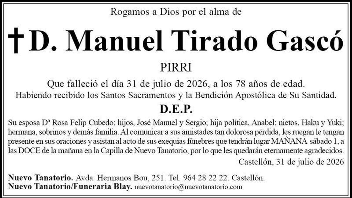 D. Manuel Tirado Gascó
