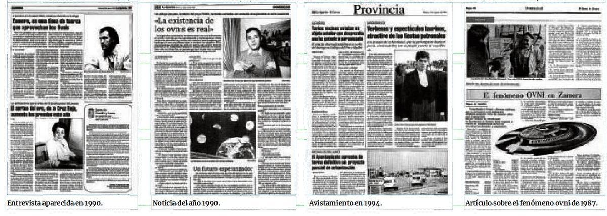 Algunas de las páginas publicadas en este diario sobre el fenómeno ovni.