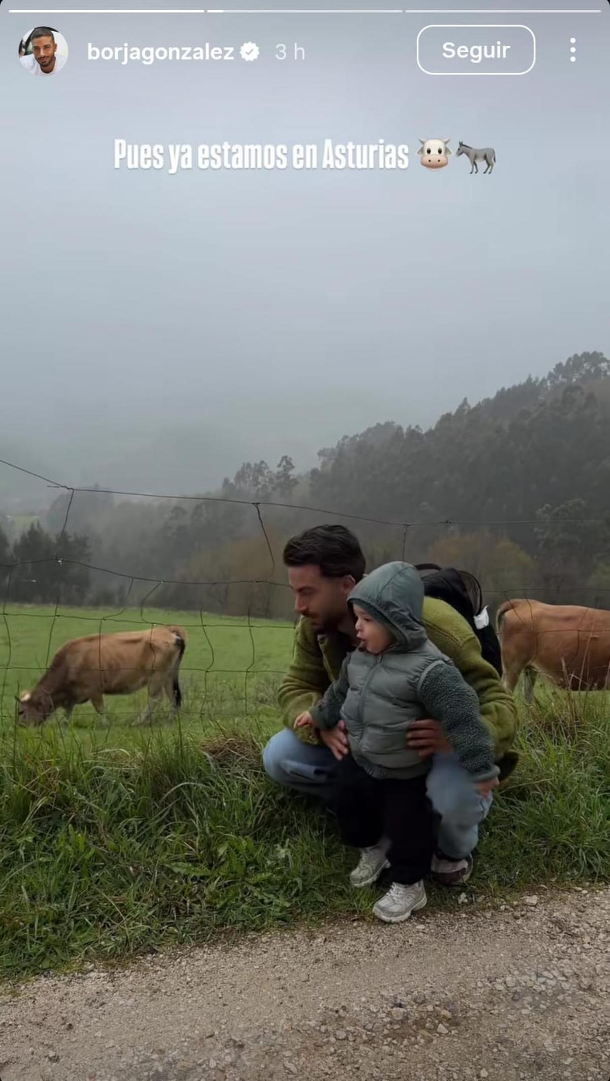 Francisco de Borja González y su hijo Luca en Asturias