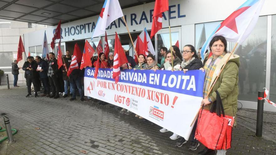 Segunda jornada de huelga por un “convenio digno” en la sanidad privada coruñesa