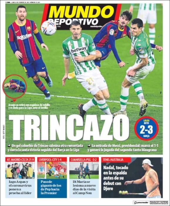 Portada MUNDO DEPORTIVO lunes 8 febrero 2021