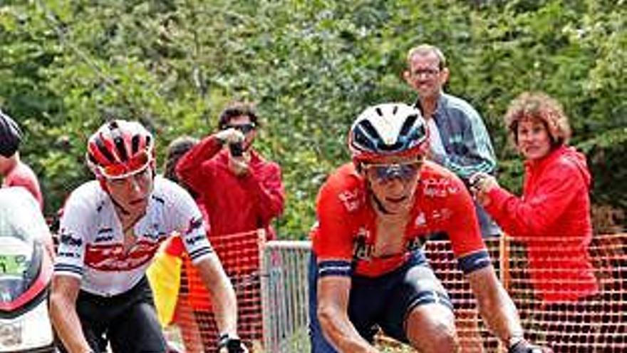 Teuns y Ciccone, durante la etapa de ayer en el Tour.