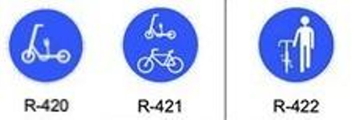 Las señales R-420, R-421 y R-422