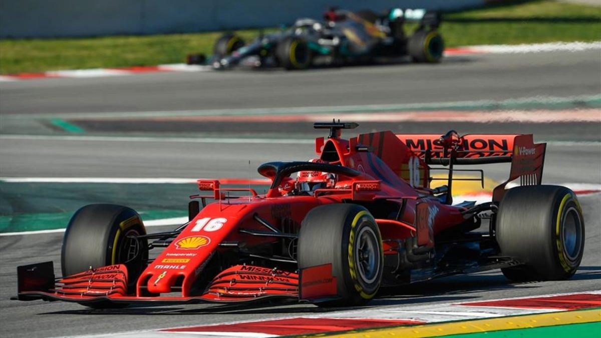 Ferrari en los test de pretemporada en Montmeló