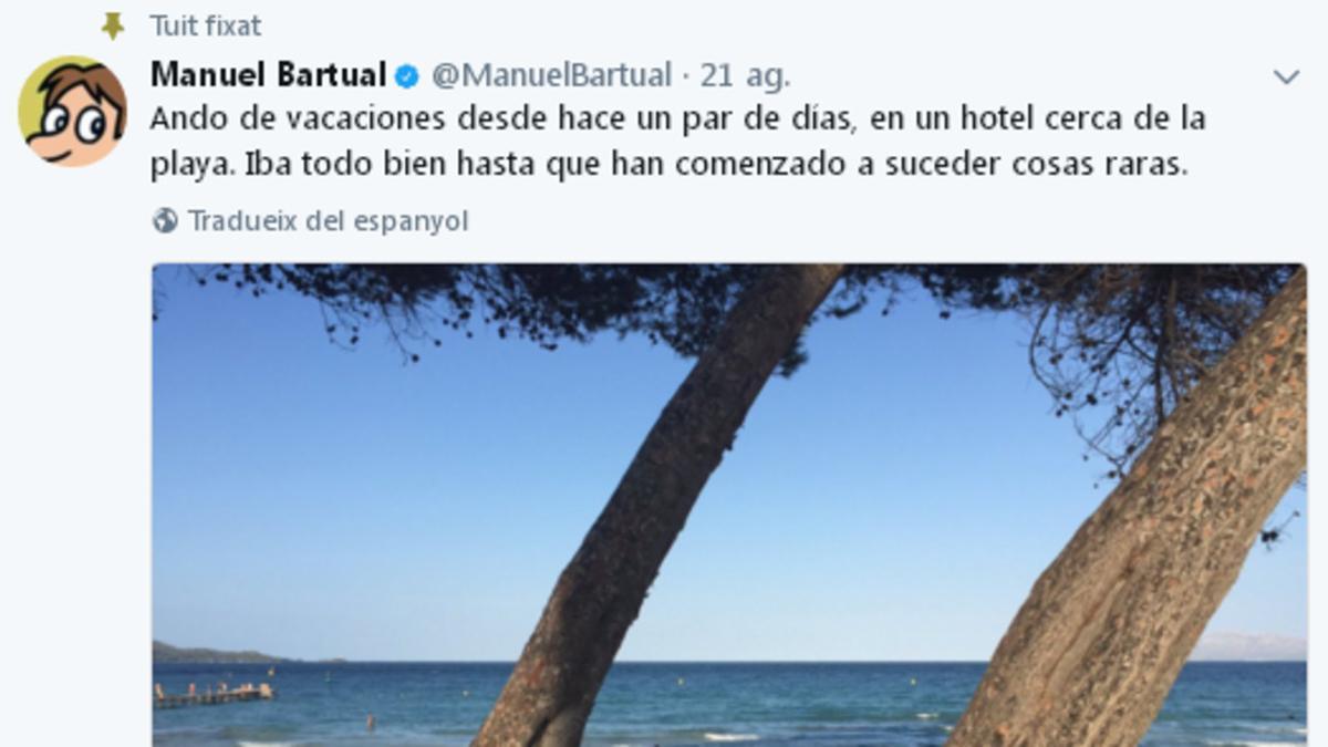 Así empieza el relato en Twitter de manuel Bartual.