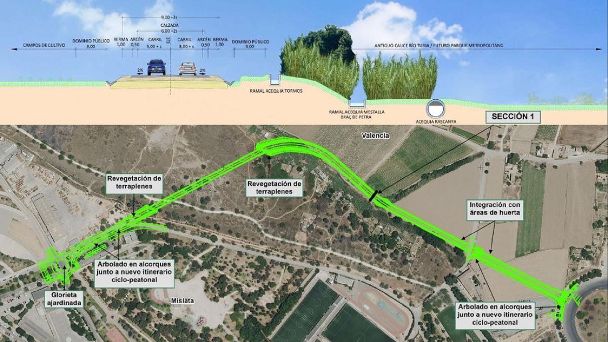 Mislata se acerca a su ronda norte así será el nuevo vial con viaducto de 200 metros sobre el viejo Turia