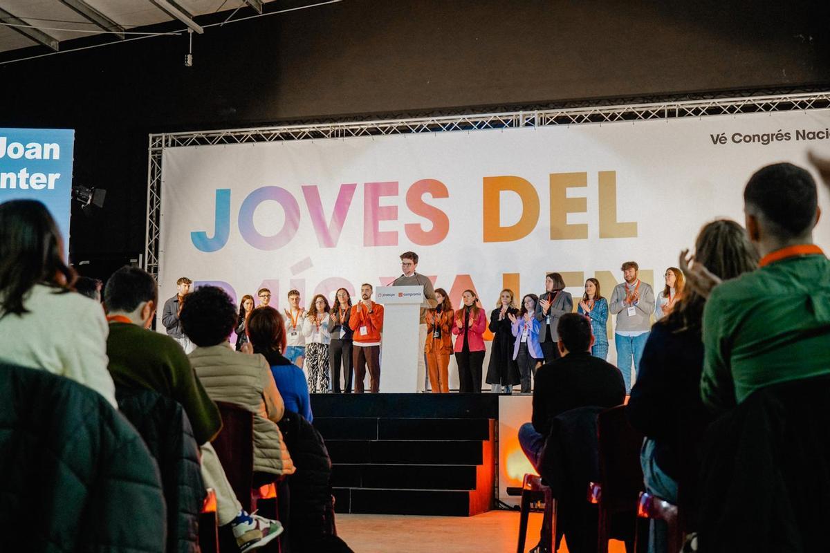 Imagen del anterior congreso de Joves PV, en el que fue elegido Joan Guanter como secretario general.
