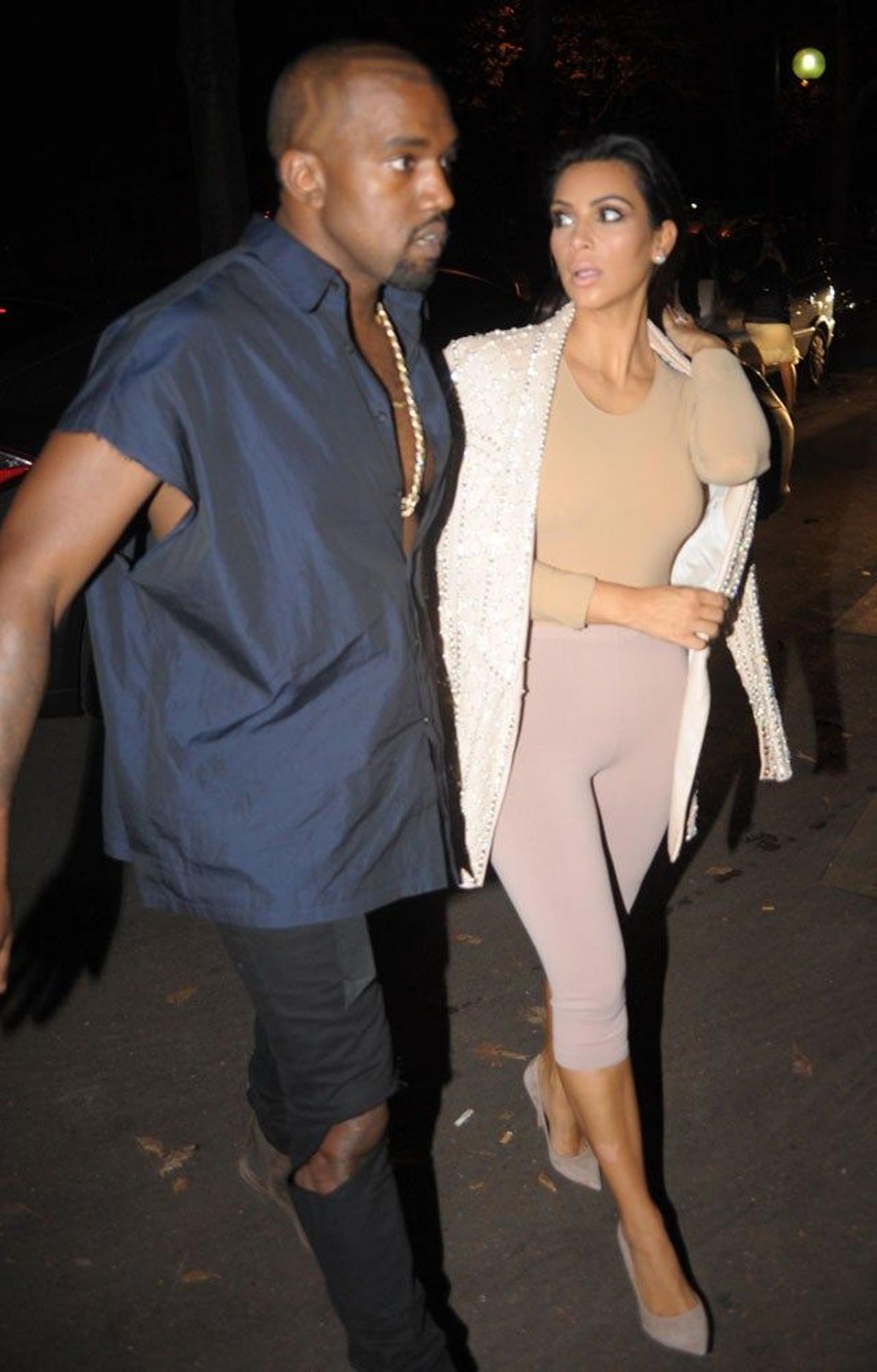 Kanye West y Kim Kardashian, de salida nocturna