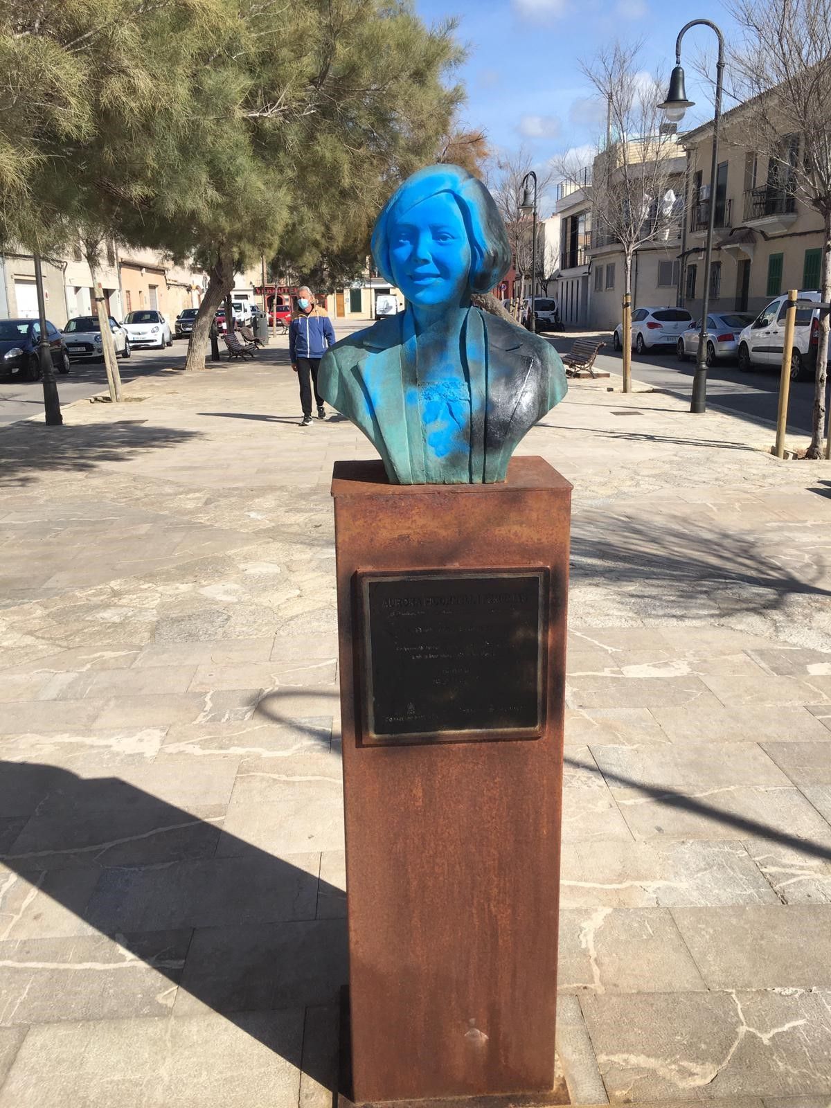 El busto se colocó en marzo de 2019.