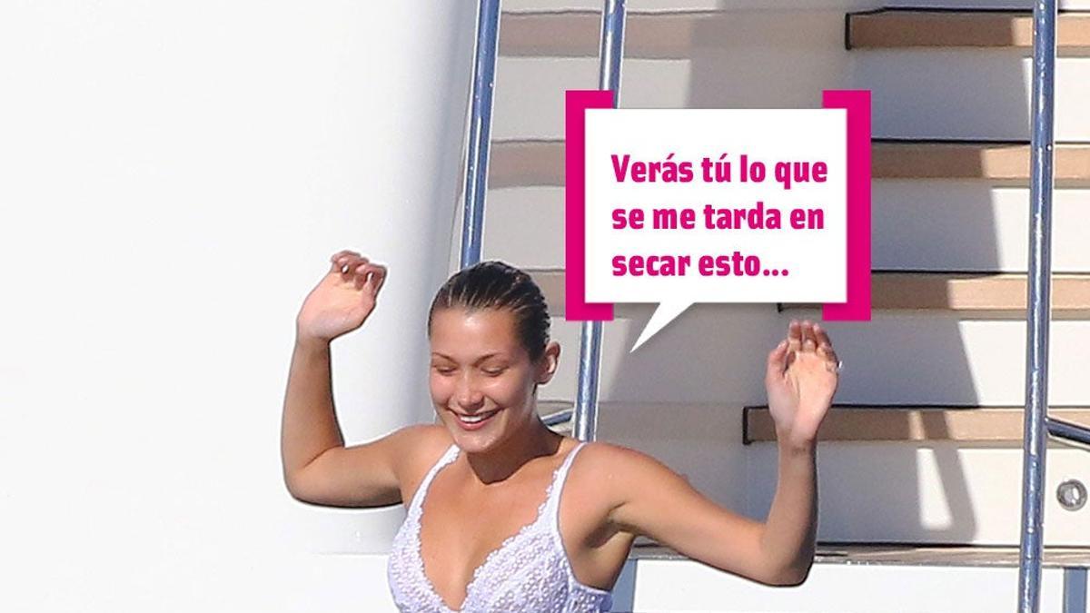 Bella Hadid se baña en ropa interior y se queda tan ancha