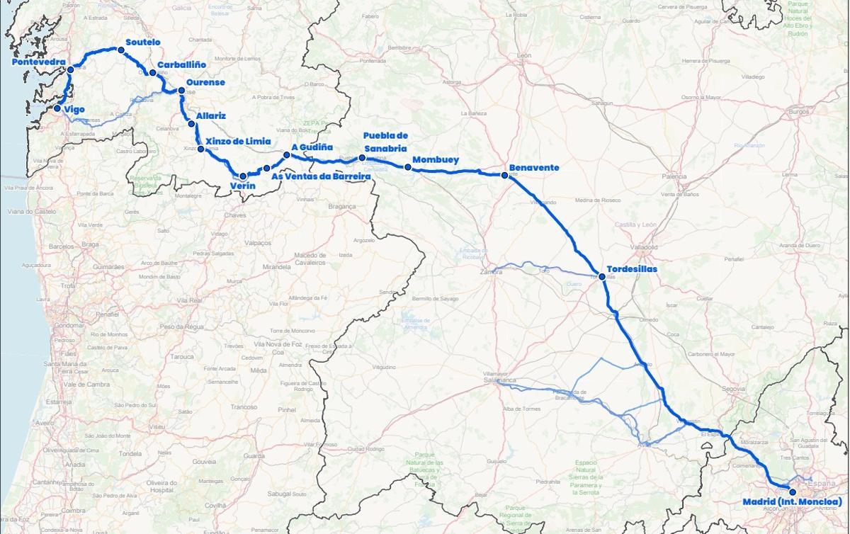 Ruta de autobús diaria entre Vigo y Madrid por Benavente