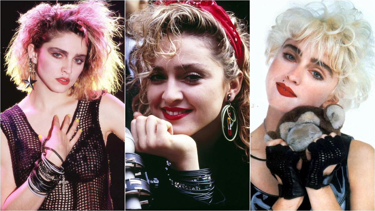 La cantante Madonna en la decada de los 80'