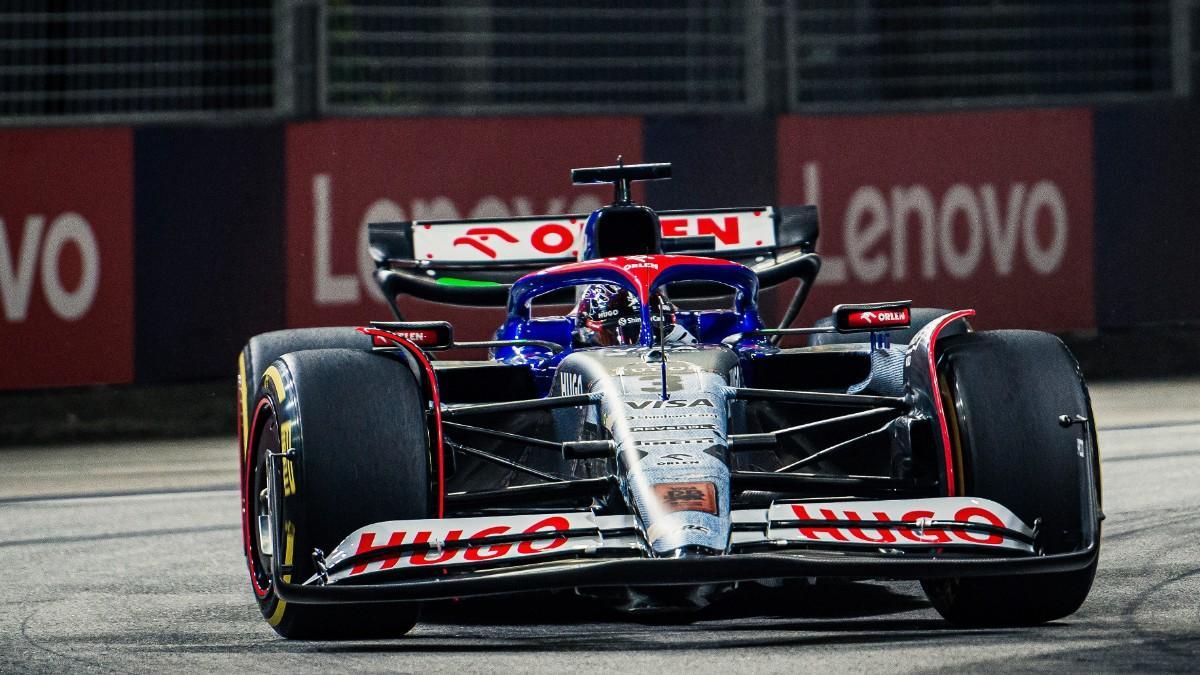 Daniel Ricciardo, de la escudería RB Racing Bulls, durante el GP de Singapur de Fórmula 1