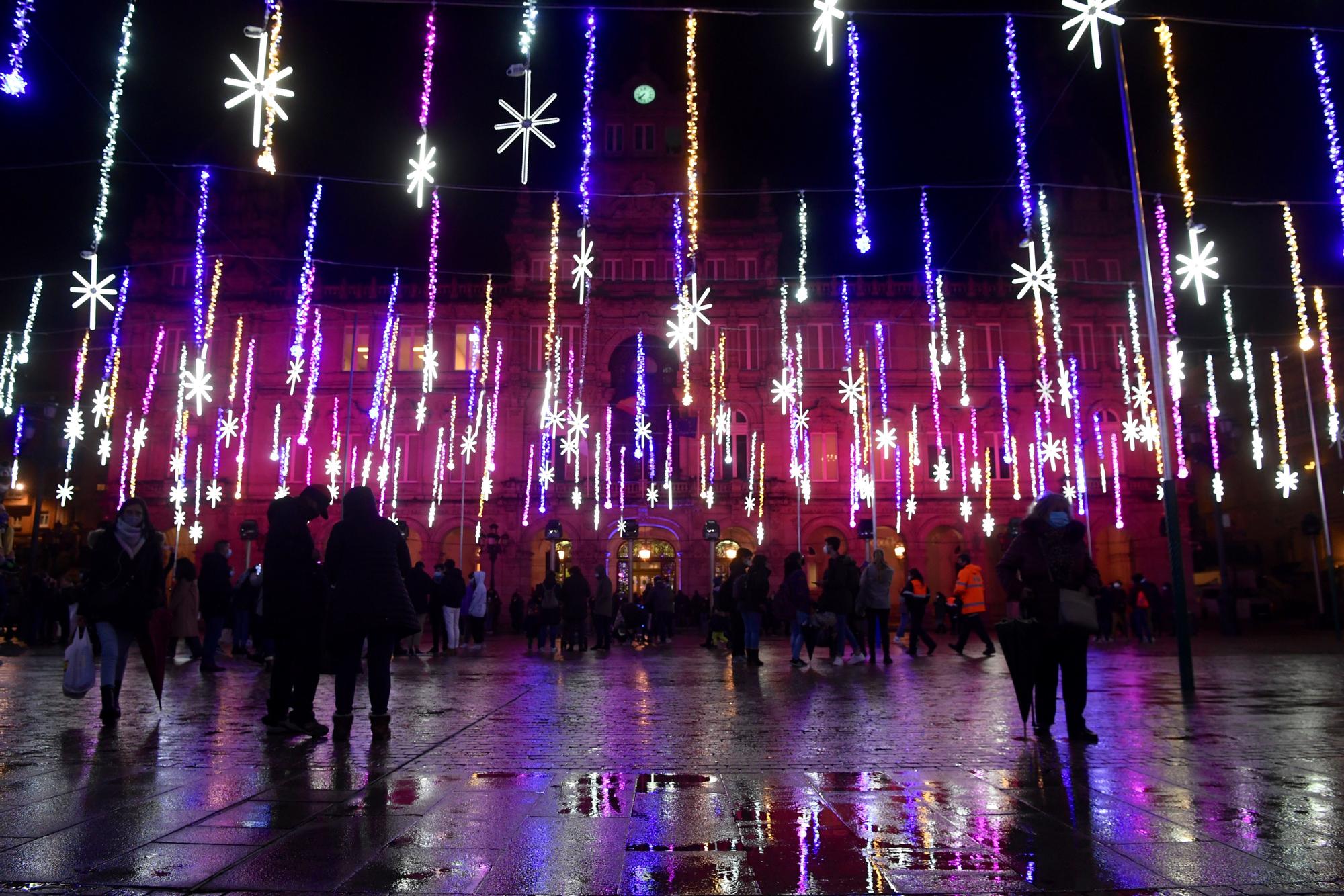 Encendido del alumbrado navideño en A Coruña