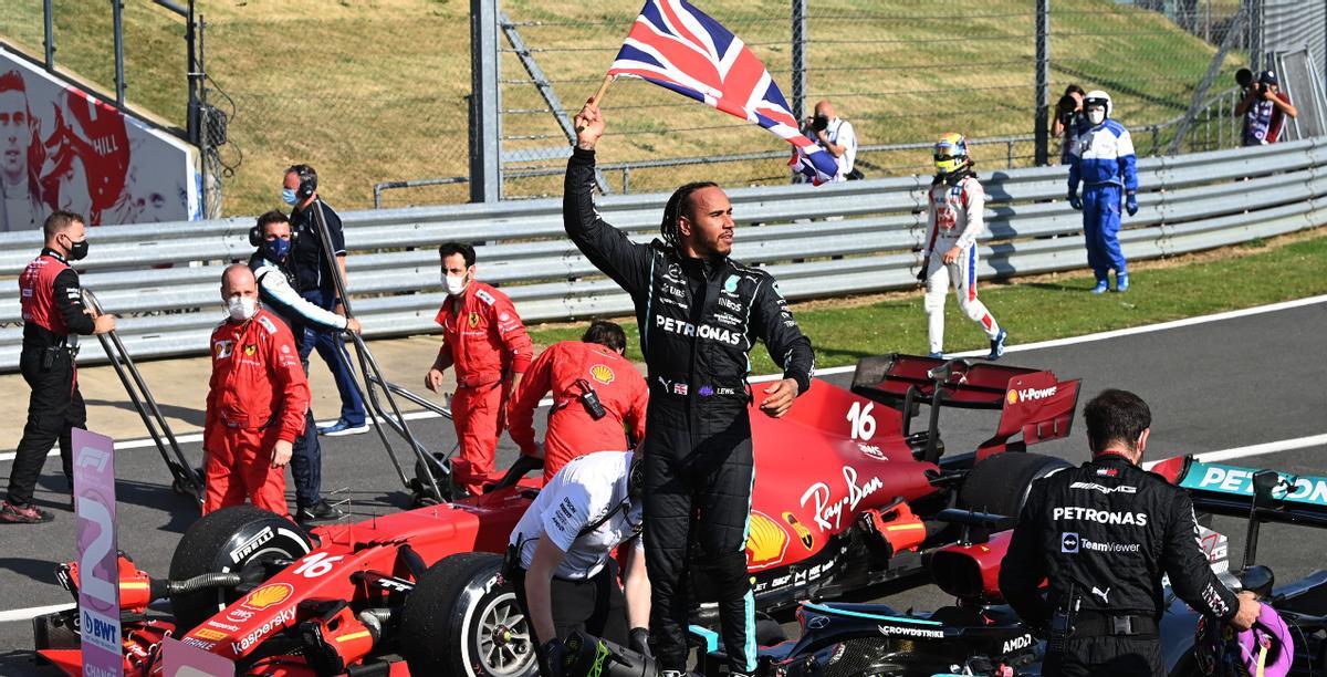 Lewis Hamilton tras ganar el Gran Premio de Gran Bretaña de F1