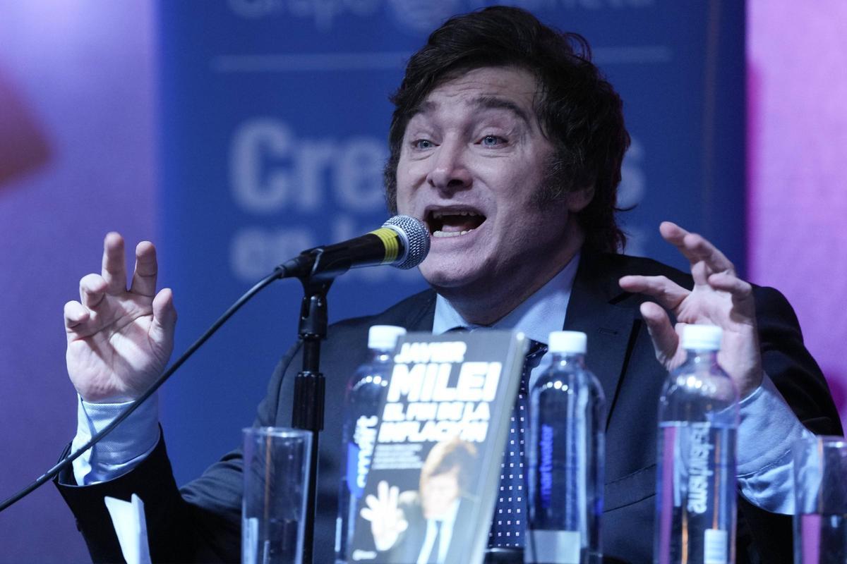 El Presidente de Argentina Javier Milei en un acto de campaña en octubre de 2023.