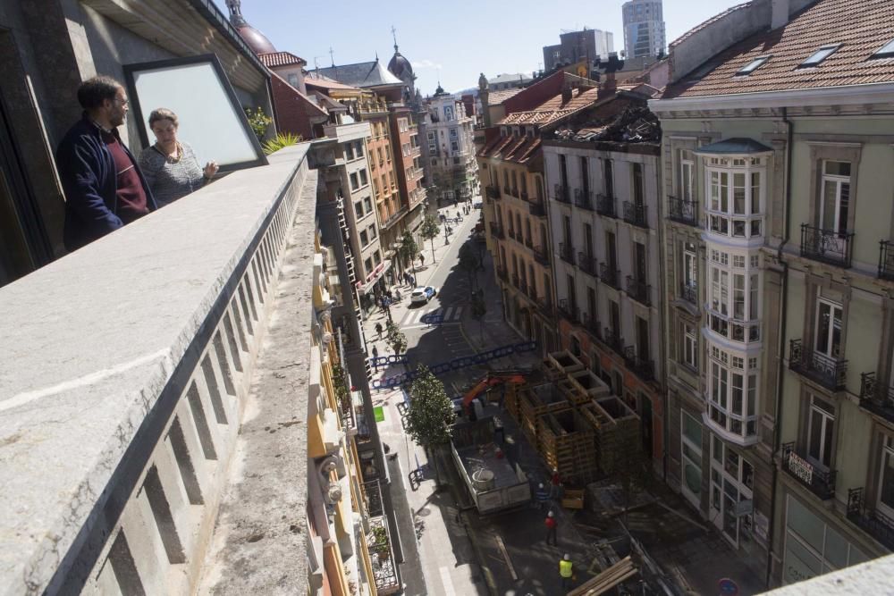 Las consecuencias del incendio en la calle Uría