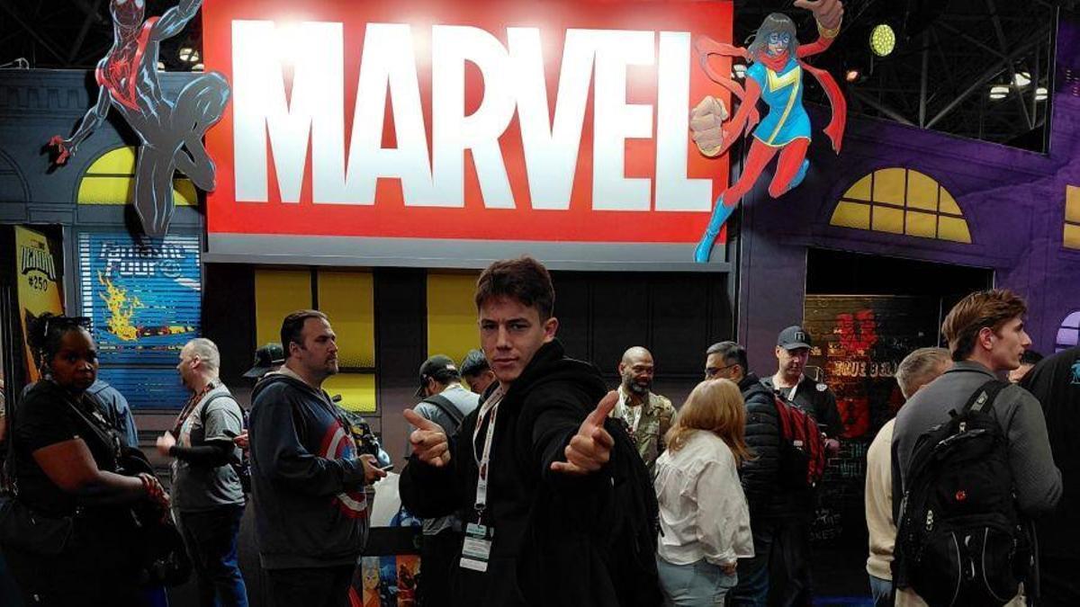 Rafael Pérez, en uno de sus viajes a Nueva York para coincidir con el personal de Marvel.