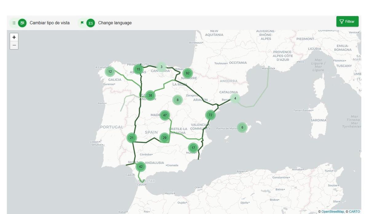 Censo de proyectos de la asociación española del hidrógeno verde.